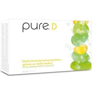 Pure D - Vitamine D3 - 800 IE - Kauwtabletten - 30 Stuks