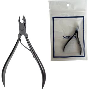 Medies - nageltang | nagelriemknipper voor vinger- en teennagels  |nagelriem knipper | nagelriemknipper | nagelriemverzorging | nagelriem duwer | cuticle knipper | cuticle cutter | manicure & pedicure - spitse bek - zwart - stainless steel