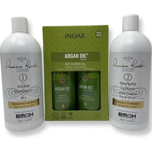 Keratin Caviar Kit 2 x 500 ml & INOAR ARGAN OIL SHAMPOO & CONDITIONER