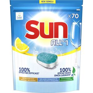 Sun - All-in-1 - Vaatwastabletten - Citroen - 100% oplosbaar tabletfolie - 210 Vaatwastabletten - Voordeelverpakking