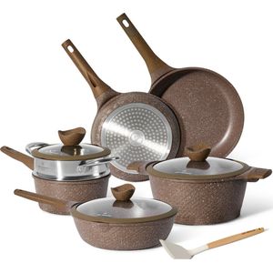 Just Perfecto 12 Delige Pannensets Inductie - Pannenset Met Deksel Voor Alle Warmtebronnen - Pannen Zonder PFOA - PFAS