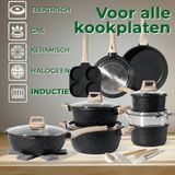 Just Perfecto 21 Delige Pannensets Inductie - Pannenset Met Deksel Voor Alle Warmtebronnen - Pannen Zonder PFOA - PFAS