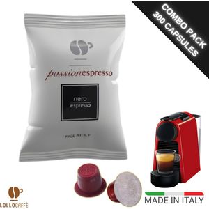 Nespresso cups Compatible Lollo Caffe - Italiaanse espresso Nero - Voordeelpakket - 300 koffiecups