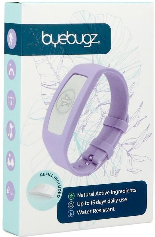ByeBugz - Anti-Insect Bangles - Fresh Lavender - Muggenspray - Natuurlijke Formule - Waterbestendig - Effectief tot 360 uur