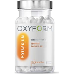 Oxyform Pottasium Voedingssupplement I 60 capsules I Spier Bloeddruk I Bloeddruk I Zenuwstelsel I Spiercontractie I hoge kwaliteit I Gemaakt in België