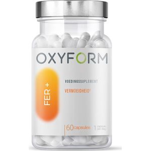 Oxyform Ijzer bisglycinaat I Vitamines C B6 B9 B12 I Bisglycinaat 14mg ijzer per capsule I 60 capsules I 100% van de dagelijkse behoeften I ijzer Voedingssupplement I Optimale opname