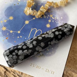 Edelsteen giftset - STERRENBEELD SCHORPIOEN - Edelsteen obelisk Obsidiaan - armband Turkoois - Edelsteen Aquamarijn - Duurzame Luxe Geschenkdoos - Perfect geschenk voor sterrenbeeld SCHORPIOEN