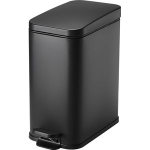 HÜSQ - Slimbin - Prullenbak - Mat Zwart - 5 Liter - Soft-close Pedaalemmer