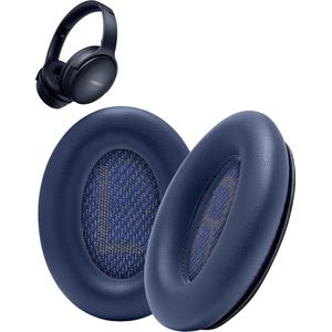 Mix Media oorkussens geschikt voor Bose QC 45 / QC SE - Koptelefoon oorkussens geschikt voor Bose Quietcomfort 45 blauw