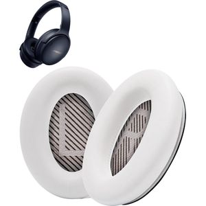 Mix Media oorkussens geschikt voor Bose QC 45 / QC SE - Koptelefoon oorkussens geschikt voor Bose Quietcomfort 45 wit