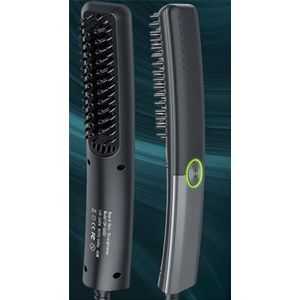 2-in-1 premium ionische borstel voor haar en baard stijltang