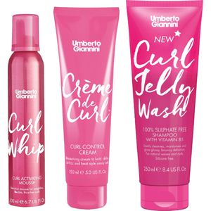 Umberto Giannini Curl Haarverzorging Geschenkset - Voor Krullend Haar - Shampoo, Mousse & Leave-in Crème - Vegan & Dierproefvrij - Cadeau Vrouw