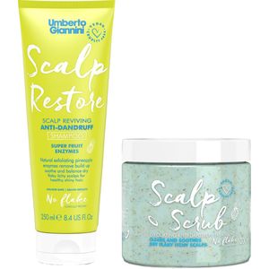 Umberto Giannini Scalp Haarverzorging Geschenkset - Voor Beschadigd Haar - Shampoo & Scrub - Vegan & Dierproefvrij - Cadeau Vrouw