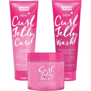 Umberto Giannini Curl Jelly Haarverzorging Geschenkset - Voor Krullend/Pluizig Haar - Shampoo, Conditioner & Masker - Vegan en Dierproefvrij - Cadeau Vrouw