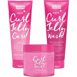 Umberto Giannini Curl Jelly Haarverzorging Geschenkset - Voor Krullend/Pluizig Haar - Shampoo, Conditioner & Masker - Vegan en Dierproefvrij - Cadeau Vrouw