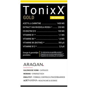 TonixX® GOLD - Voedingssupplement - 4 Lichaamseigen Stoffen - 1 Plantenextract