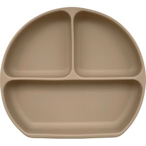 Mabebi - Siliconen verdeelbord met zuignap - Baby eetbord - Kinderbord met vakjes - Vakjesbord - Beige