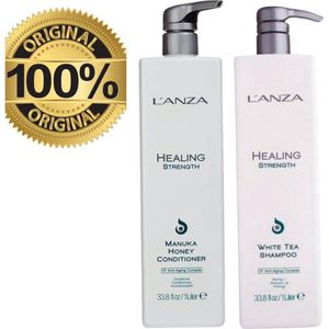 Lanza White Tea - 950 ml - Shampoo & Lanza L'Anza Healing Strength Manuka Honey Conditioner 950ml