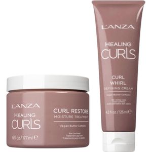 Lanza Healing Curls Curl Whirl Defining Crème 125ml & Lanza - Healing Curls Restore Moisture Treatment - 177 ml