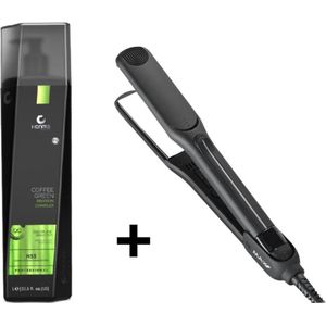 Honma Tokyo Coffee Green 1000 ml (new bottle) + Max Pro Keratin Shine Stijltang - Keratine Behandeling - Hair Straightener - Alle Haartypes - Levenslange Garantie