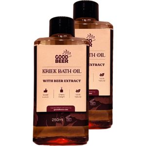 2 x 250 ml Badolie met Kriekbierextract verzorgend en ontspannend