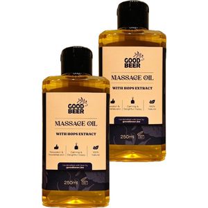 GoodBeer -2 x 250ml - Massage olie met hop - werkt kalmerend