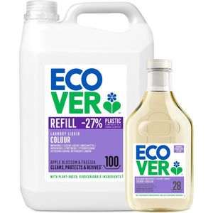 Ecover Wasmiddel Voordeelverpakking Kleur 5L + 1,43L Gratis - 128 Wasbeurten