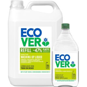 Ecover Afwasmiddel Voordeelverpakking 5L + 950ml Gratis | Krachtig Tegen Vet
