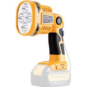 Krylanso® - LED Lamp voor DeWalt gereedschapsaccu's 14.4V-18V-20V - USB-interface: 5V 2.1A - Verstelbare Lampkop - Compact en Hanteerbaar - 12 Watt - 1120 Lumen (geleverd zonder accu en lader)