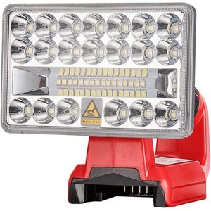 Krylanso® - LED Lamp voor Milwaukee M18 Gereedschapsaccu's 18V - USB-interface: 5V 2.1A - Verstelbare Lampkop - Compact en Hanteerbaar - 18 Watt - 2000 Lumen (geleverd zonder accu en lader)