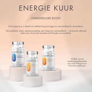 Energie Kuur 1 maand – Voedingssupplementen – Multivitamines en mineralen, Zink , L-Tyrosine , Marien Magnesium – Vitamine B – Boost Concentratie – Helpt vermoeidheid te verminderen - Oxyform