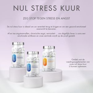 Anti-Stress Kuur 1 Maand - Voedingssupplementen - Plantenextracten, vitamine B6, B12, IJzer, Magnesium en Jodium - Bestrijdt nervositeit en angst - Ideaal voor een goed begin van de dag