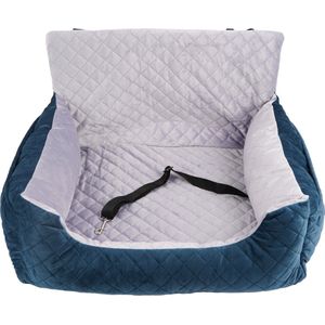 Pet Perfect Luxe Autostoel Hond – Hondenmand Auto – Automand Hond - Hondenstoel - met veiligheidsriempje - Wasbaar - Blauw