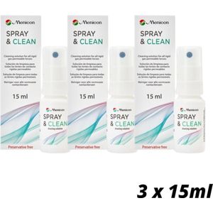 Menicon spray&clean 3x15ml - reinigingsvloeistof