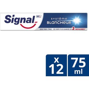 Signal - White System - Tandpasta - Wittere tanden in 2 weken - 75 ml - 12 stuks - Voordeelverpakking