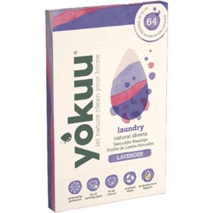 YOKUU Probiotische Wasstrips - 64 Wasbeurten - Lavendel Geur - Ecologisch Wasmiddel - Ultra Geconcentreerd en Voorgedoseerd - Wasproduct Zonder Water - Ideaal voor op Reis