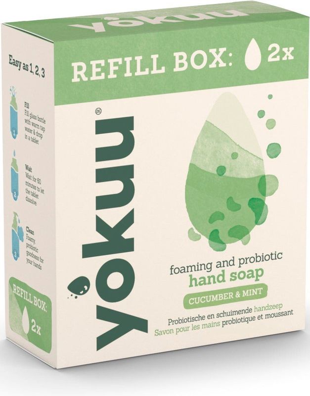 Yokuu - Handzeep - Cucumber Mint - Probiotisch - Refill Box 2st
