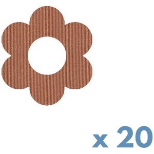 tinsulin - fixtape sensorpleister ringpleister bloem voor Freestyle Libre 3 of infusiesets - beige - set van 20 stuks