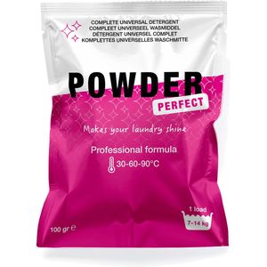 Powder Perfect - compleet universeel wasmiddel in kleine verpakking (1 doos met 100 zakjes van 100g)