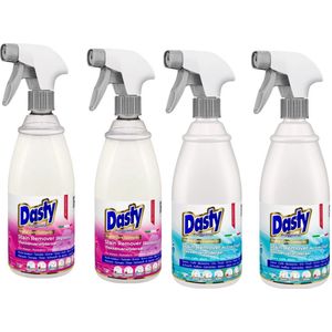 Dasty TEXTIEL Pakket SMALL: Professionele Vlekkenverwijderaar + Zweet- en deodorantvlekken verwijderaar: 2+2 stuks