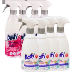 Dasty TEXTIEL Pakket LARGE: Professionele Vlekkenverwijderaar + Zweet- en deodorantvlekken verwijderaar: 4+4 stuks