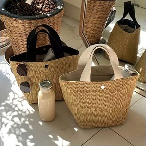 Strogeweven handtassen - Boho Style - Beach handtas - Fashion - Zwart