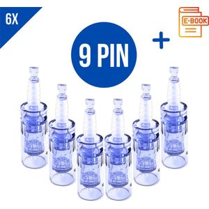 Dermapen naalden 9 pin - Microneedling cartidges - Mesotherapie - Vervangende naaldkoppen - Opzetstuk dermapen - Anti-aging - Huidverzorging - Geschikt voor Dr.Pen A6/A1/E30/M5/M7/N2/MyM - 5 stuks + Sprayflesje 50 ml per bestelling