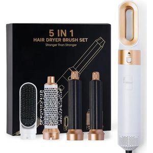Bolspace - 5 in 1 Multistyler - Haarfohn - 5 in 1 - hairstyler - Krulborstel - Stijltang - Volume geven - Gladmaken - Haar krullen - Automatische krultang - Stijltangen - Multi Styler - Föhn - Fohn borstel - Krultang 5 in 1 - goud