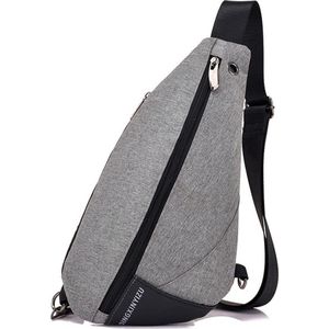 Sporty Crossbody Bag! Grijze schoudertas met sportief en simpel design. Gemaakt van sterk en gebruiksvriendelijk materiaal. Waterafstotend, Compact & Veilig, functioneel, stijlvol en comfortabel. Jouw Ideale Reisgenoot!