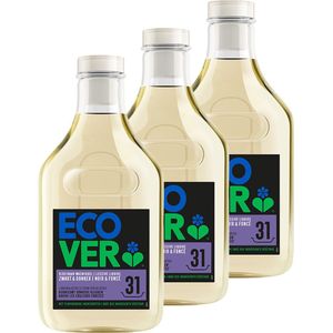 Ecover Wasmiddel Voordeelverpakking Zwart 3 x 1.43L - 93 Wasbeurten | Herstelt Donkere Kleur