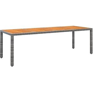 UYSELA Tuinmeubelen-Tuintafel Grijs 250x100x75 cm Poly Rotan & Massief Hout Acacia-Meubels