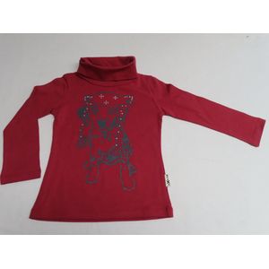 Sous pull- Trui - Meisje - Wijn rood - Hond - 2 jaar 92