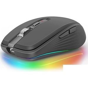 FACALIES Draadloze muis, 2,4 GHz, 7 toetsen, mini-computermuizen, bluetooth, dual-modus, draadloze muis voor laptop, draadloze muizen, optische mini-muis, 2400 dpi, voor pc, computer met ontvanger,