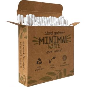 Bamboe Wattenstaafjes | 400 stuks | Duurzaam Bamboe | Biologisch afbreekbaar | In Kraftpapier